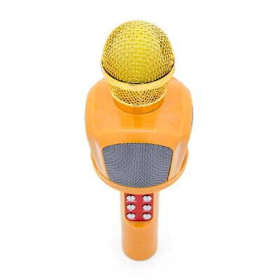 Караоке микрофон беспроводной WS-1816, золотой с подсветкой-2